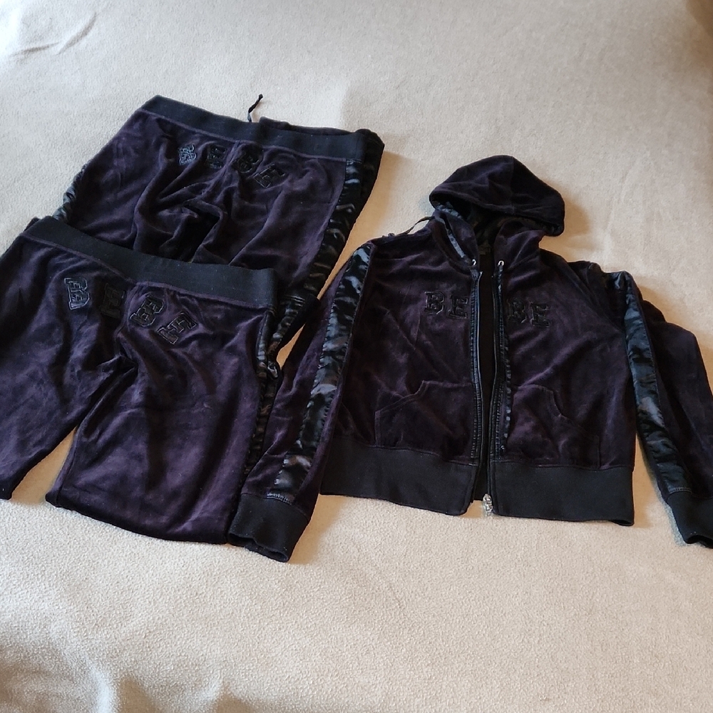 Bebe Dark Velour Lounge Pants